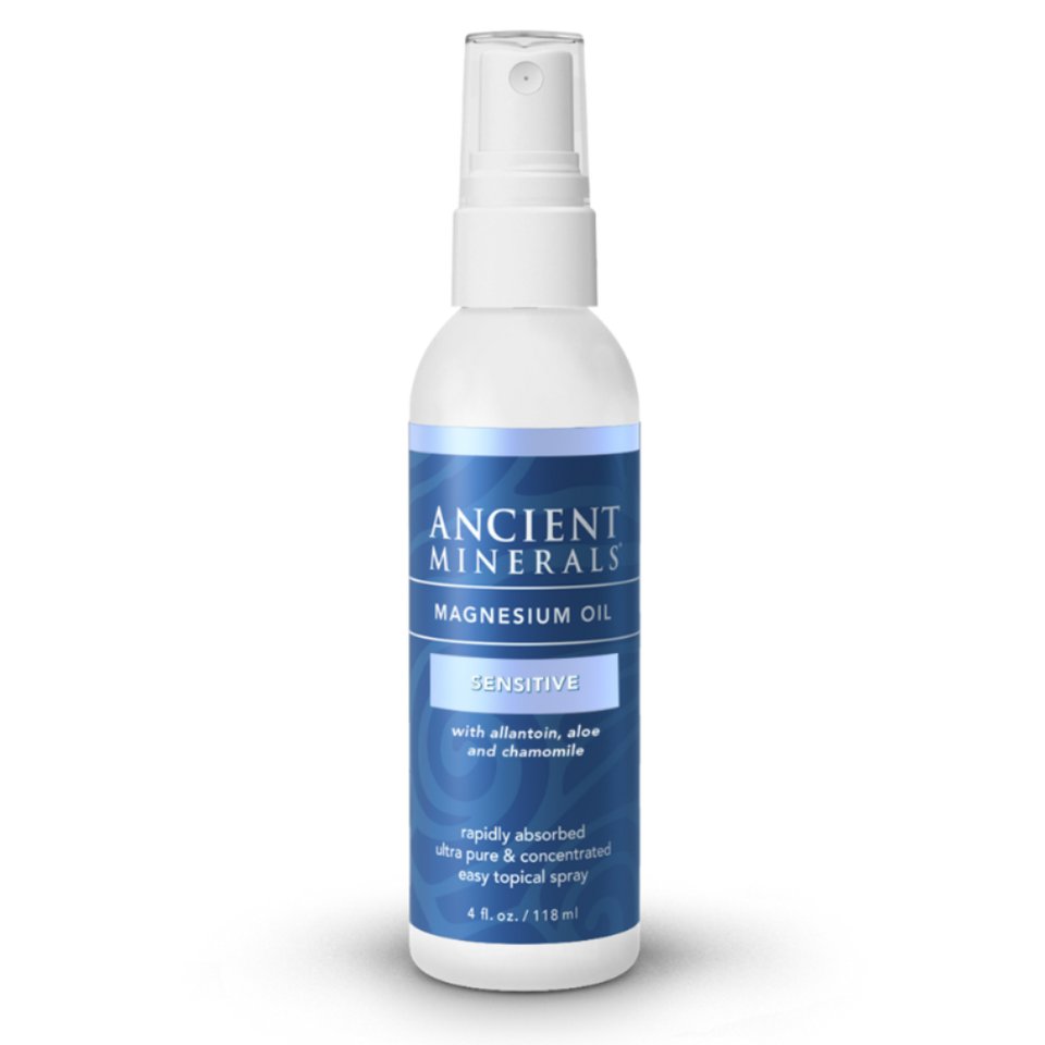 Ancient Minerals® Magnesium Oil Sensitive 4 fl oz in spray bottle available at www.mvpselections.com