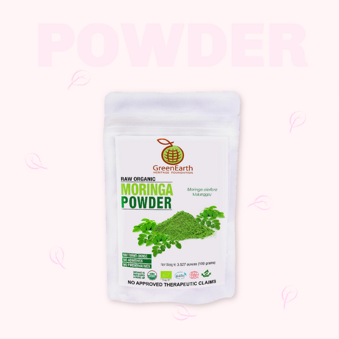Moringa Powder 3.5 oz in White Pouch by GreenEarth