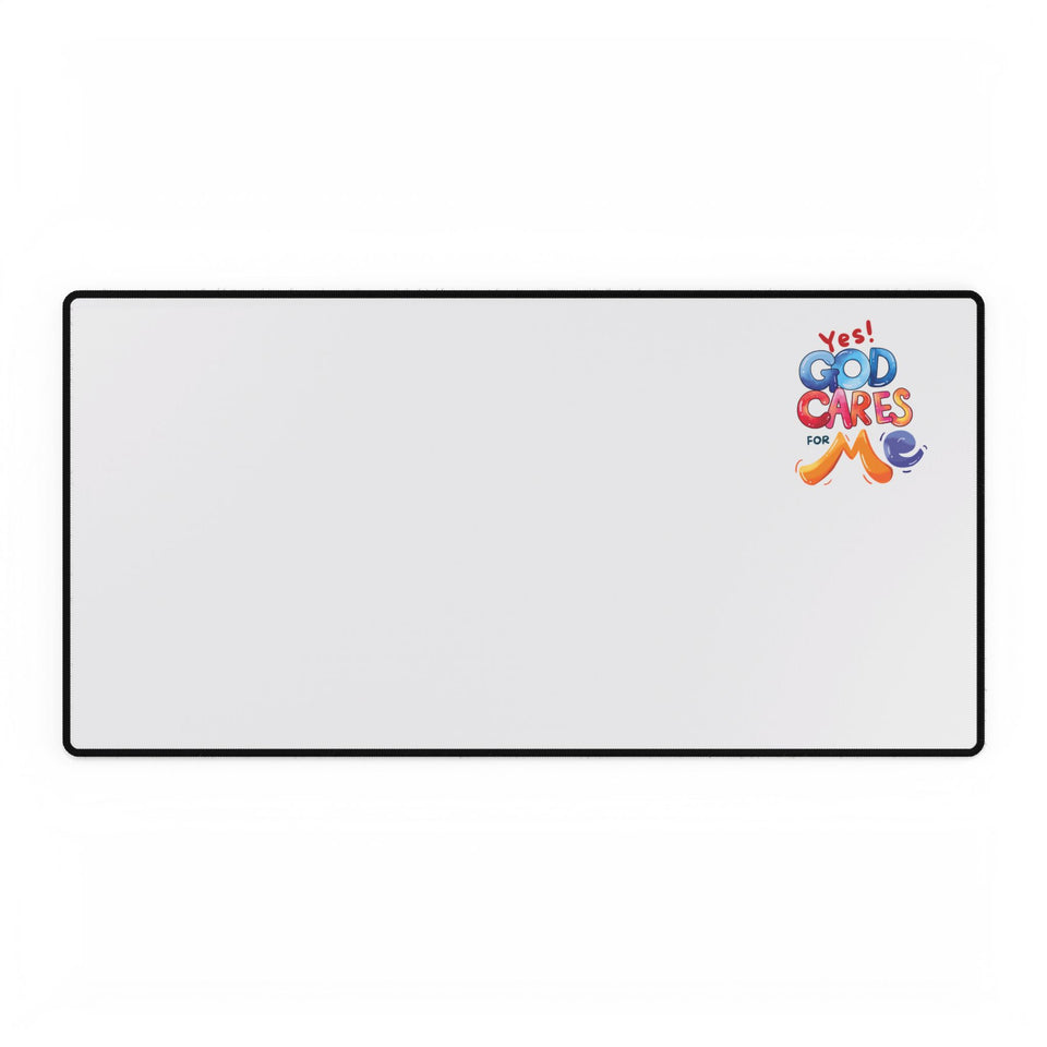 Desk Mat — "Yes! God Cares For Me" Inspirational Desk Mat