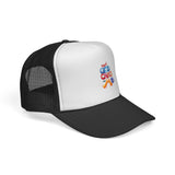 Trucker Cap — "God Cares for Me" Colorful Faith Mesh Hat