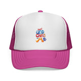 Trucker Cap — "God Cares for Me" Colorful Faith Mesh Hat