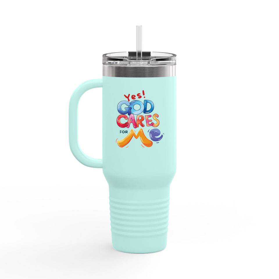 Yes! God Cares For Me 40oz Insulated Travel Mug