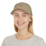 Low-Profile Baseball Cap — "Yes! God Cares About Me" Colorful Faith Hat