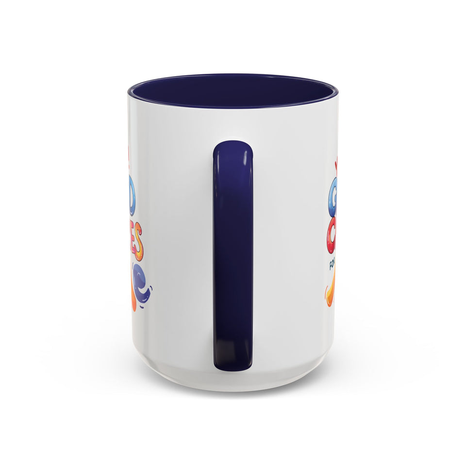 Yes! God Cares For Me Accent Coffee Mug — Inspirational Religious Coffee Mug