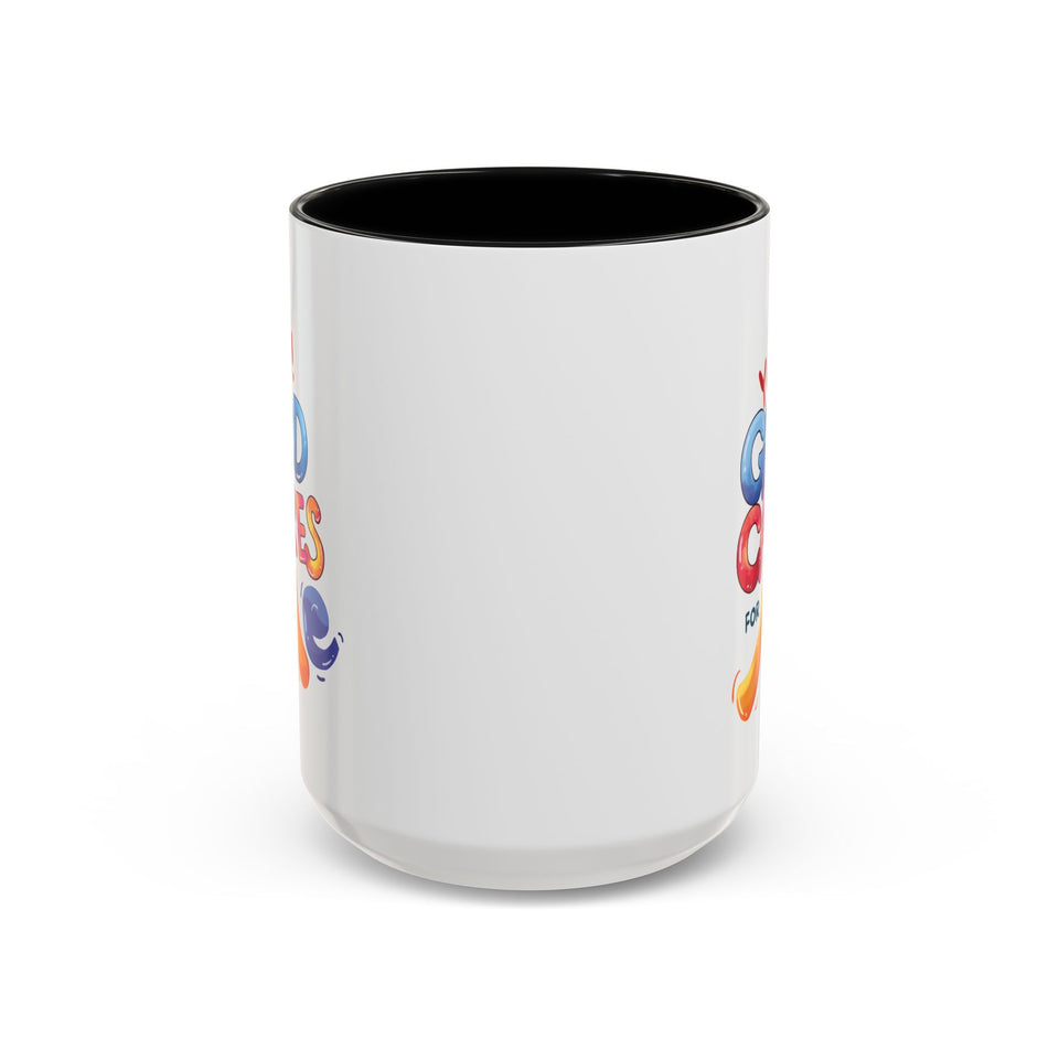 Yes! God Cares For Me Accent Coffee Mug — Inspirational Religious Coffee Mug