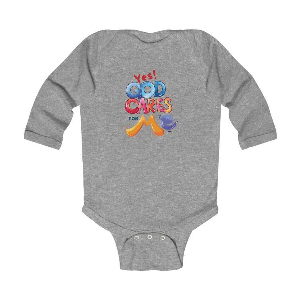 Infant Bodysuit - "Yes! God Cares for Me" Colorful Faith Baby Onesie