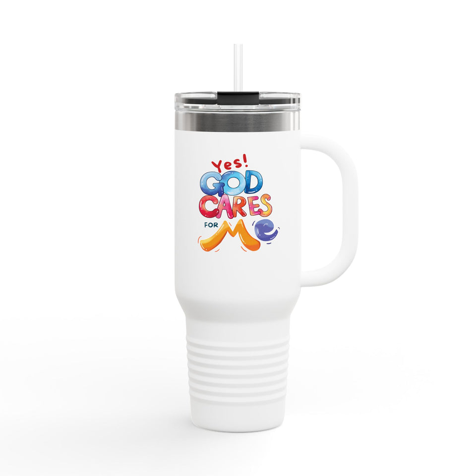 Yes! God Cares For Me 40oz Insulated Travel Mug