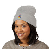 Embroidered "You Care Me" Classic Cuffed Beanie — Cozy Winter Knit Hat