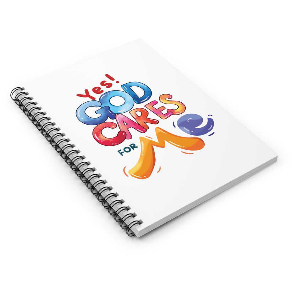 Yes! God Cares for Me Spiral Notebook — Christian Inspirational Journal
