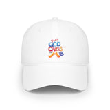 Low-Profile Baseball Cap — "Yes! God Cares About Me" Colorful Faith Hat