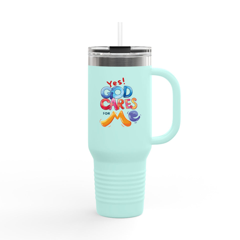 Yes! God Cares For Me 40oz Insulated Travel Mug