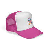 Trucker Cap — "God Cares for Me" Colorful Faith Mesh Hat