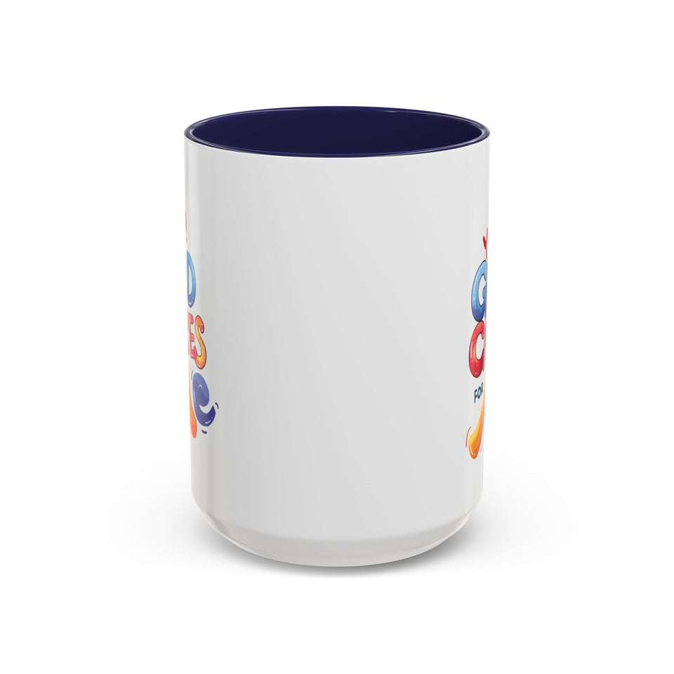 Yes! God Cares For Me Accent Coffee Mug — Inspirational Religious Coffee Mug