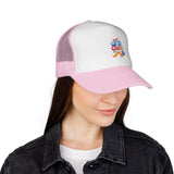 Trucker Cap — "God Cares for Me" Colorful Faith Mesh Hat