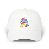 Dad Cap — "Yes! God Cares for Me" Embroidered Faith Baseball Hat