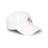 Low-Profile Baseball Cap — "Yes! God Cares About Me" Colorful Faith Hat