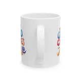 Ceramic Mug — 'Good Vibes' Colorful Emoji Coffee Cup (11oz, 15oz)