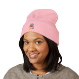 Embroidered "You Care Me" Classic Cuffed Beanie — Cozy Winter Knit Hat