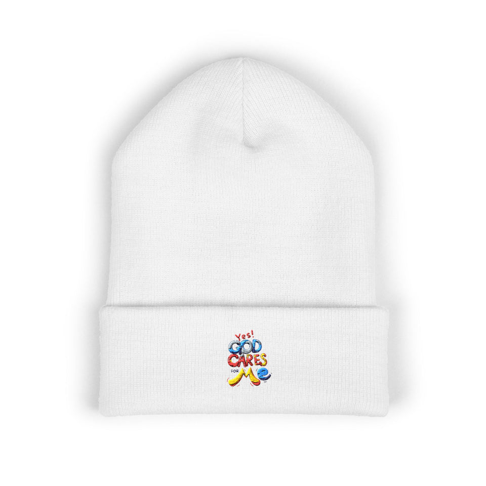 Embroidered "You Care Me" Classic Cuffed Beanie — Cozy Winter Knit Hat