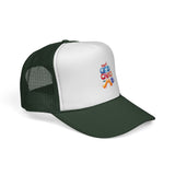 Trucker Cap — "God Cares for Me" Colorful Faith Mesh Hat