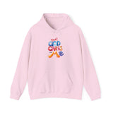 God Cares For Me Hoodie — Colorful Positive Faith Sweatshirt