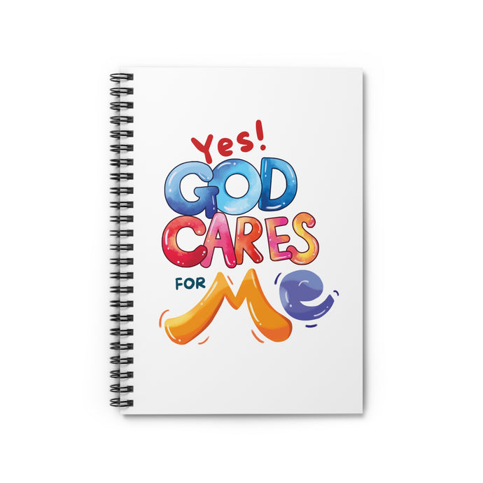 Yes! God Cares for Me Spiral Notebook — Christian Inspirational Journal