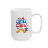 Ceramic Mug — 'Good Vibes' Colorful Emoji Coffee Cup (11oz, 15oz)