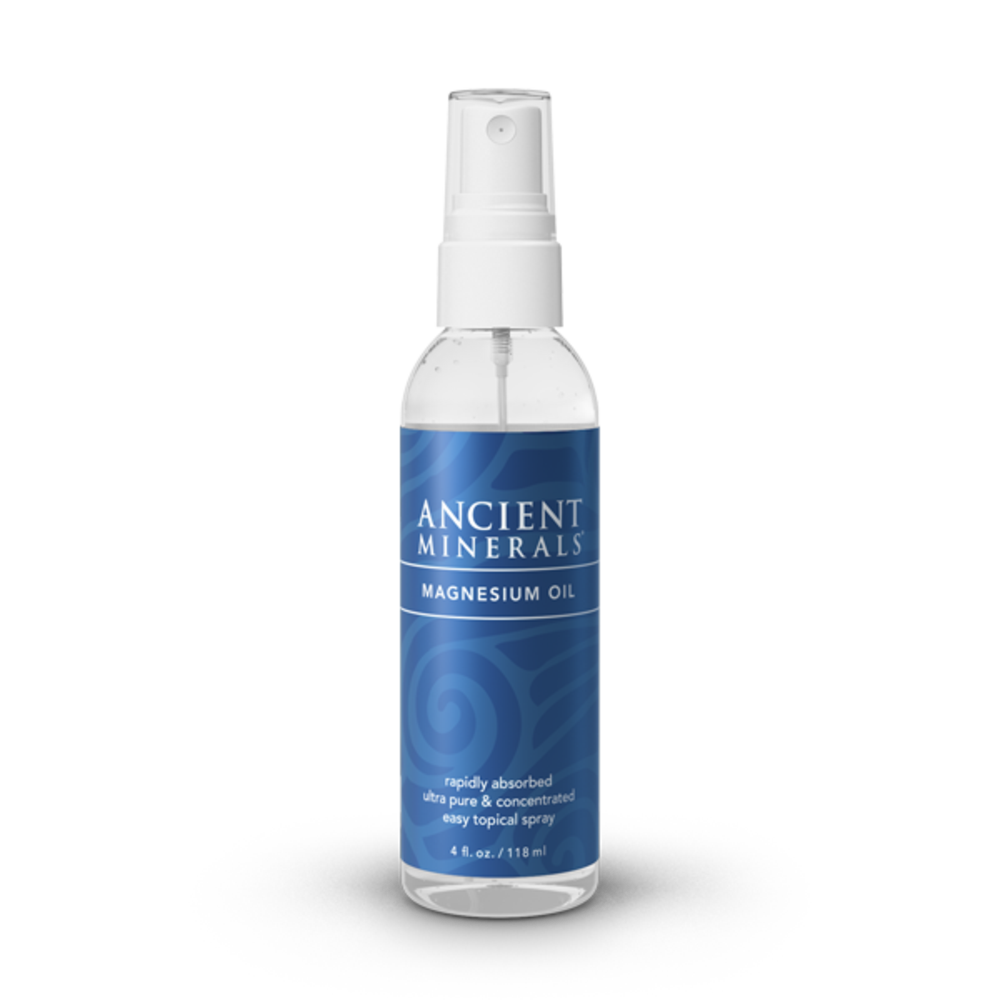 Ancient Minerals® Magnesium Oil 4 oz in spray bottle(original formula) available at www.mvpselections.com