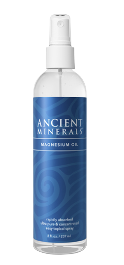 Ancient Minerals® Magnesium Oil 8 oz in spray bottle(original formula) available at www.mvpselections.com