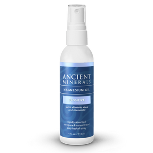 Ancient Minerals® Magnesium Oil Sensitive 4 fl oz in spray bottle available at www.mvpselections.com