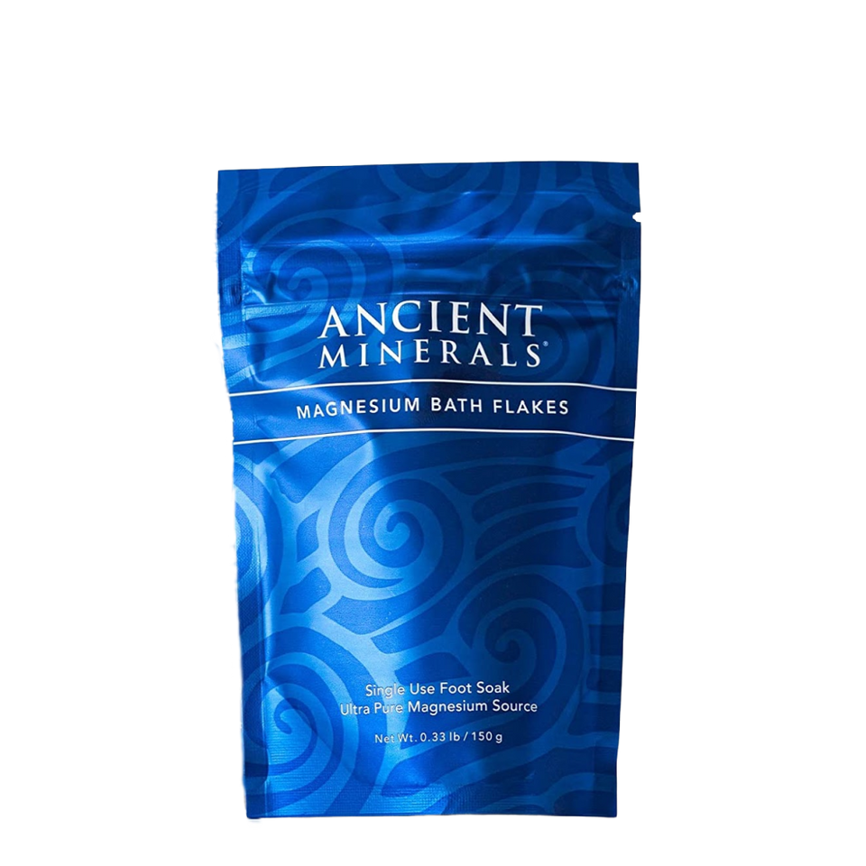 Ancient Minerals® Magnesium Bath Flakes Single Use 0.33 lb in Pouch available at www.mvpselections.com