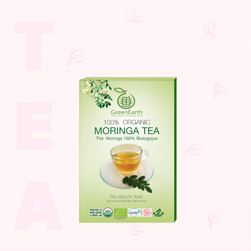 Classic Pack Moringa Loose Leaf Tea 3.5 oz in Box by GreenEarth