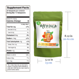 Size and Nutrition Facts of Small Pack Moringa Loose Leaf Tea 2.12 oz in Lime Pouch by GreenEarth