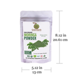 GreenEarth Moringa Powder 3.5 oz in white pouch product size