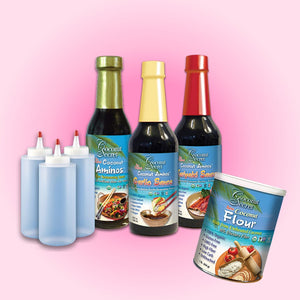 Thick n' Saucy Soy-Free Coco-based Saucy Set + 3 Easy Squeeze 12 oz Bottles Set of 7
