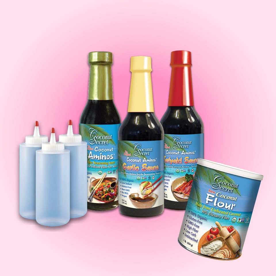 Thick n' Saucy Soy-Free Coco-based Saucy Set + 3 Easy Squeeze 12 oz Bottles Set of 7