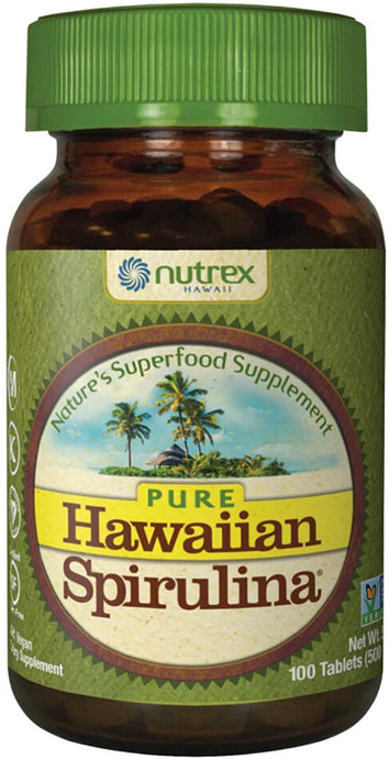 Nutrex Hawaiian Spirulina Pacifica Front bottle of 100 tablets count