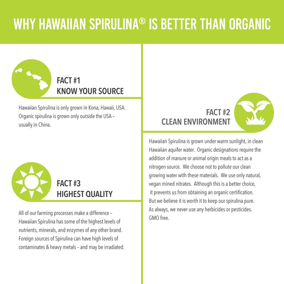 Why Nutrex Hawaiian Spirulina Pacifica is better than Organic Infographic